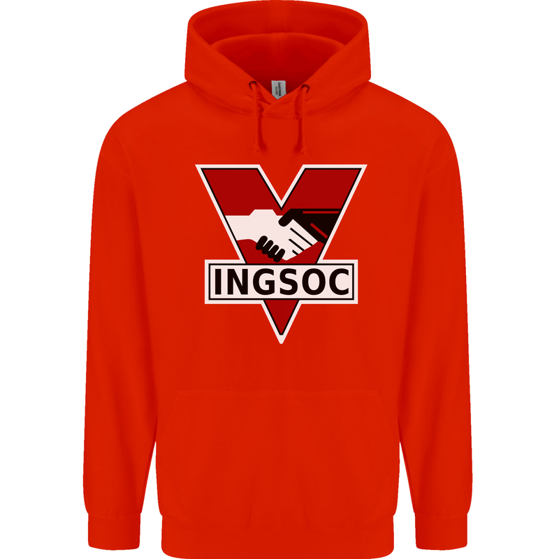 INGSOC George Orwell English Socialism 1994 Mens 80% Cotton Hoodie Bright Red