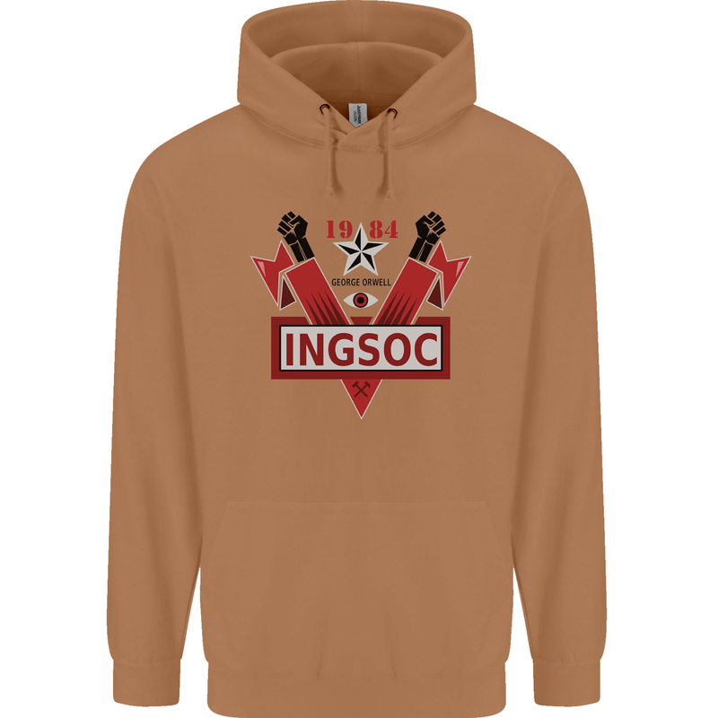 INGSOC George Orwell English Socialism 1994 Mens 80% Cotton Hoodie Caramel Latte