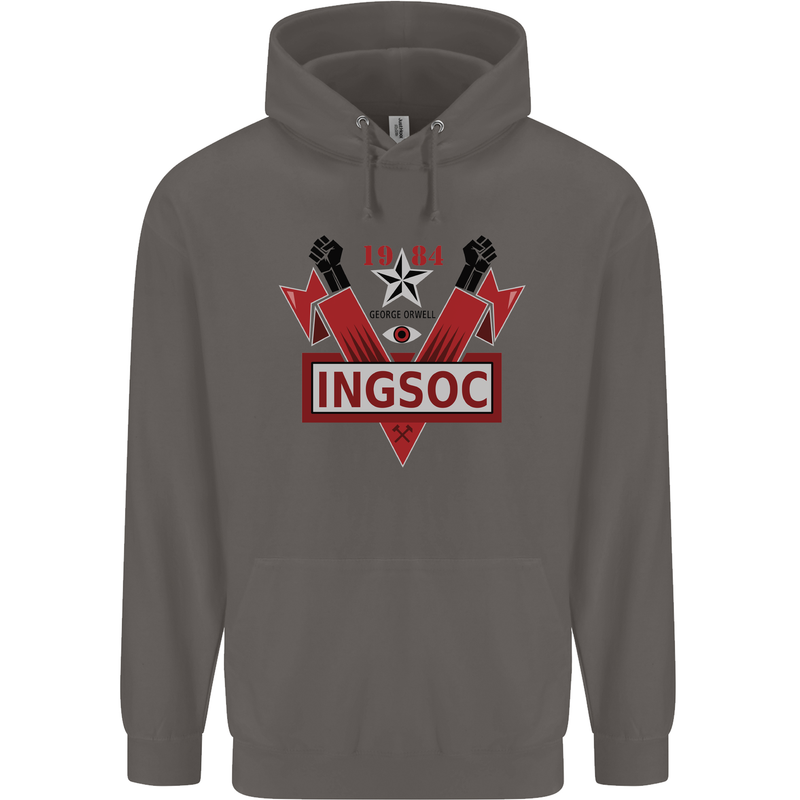 INGSOC George Orwell English Socialism 1994 Mens 80% Cotton Hoodie Charcoal