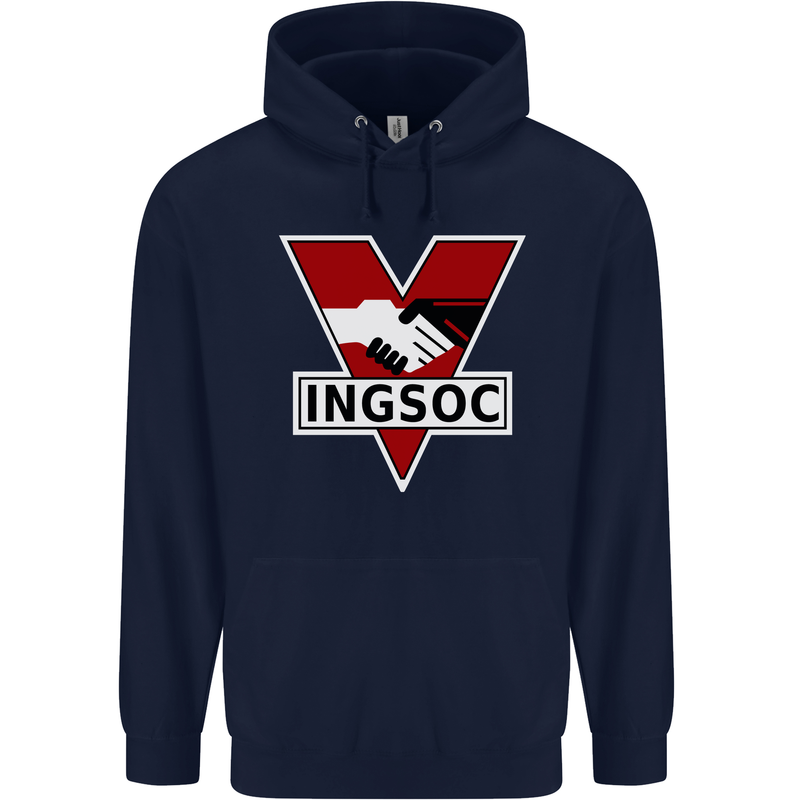 INGSOC George Orwell English Socialism 1994 Mens 80% Cotton Hoodie Navy Blue