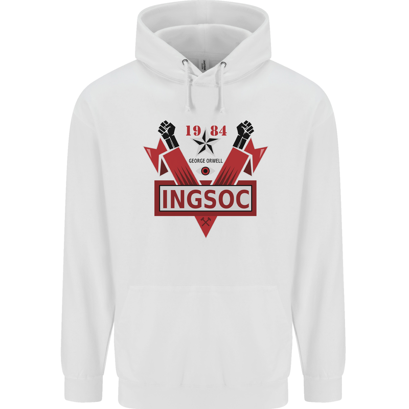 INGSOC George Orwell English Socialism 1994 Mens 80% Cotton Hoodie White