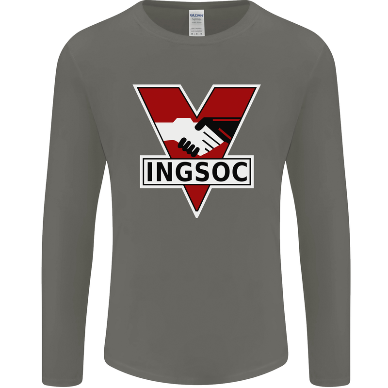 INGSOC George Orwell English Socialism 1994 Mens Long Sleeve T-Shirt Charcoal