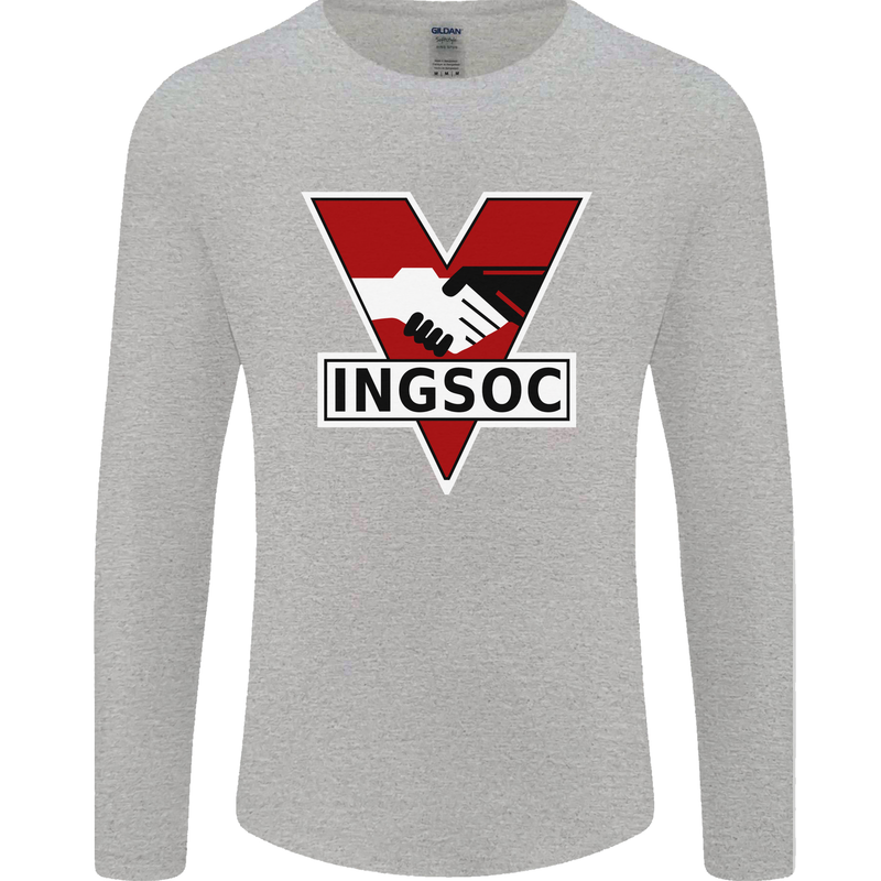 INGSOC George Orwell English Socialism 1994 Mens Long Sleeve T-Shirt Sports Grey