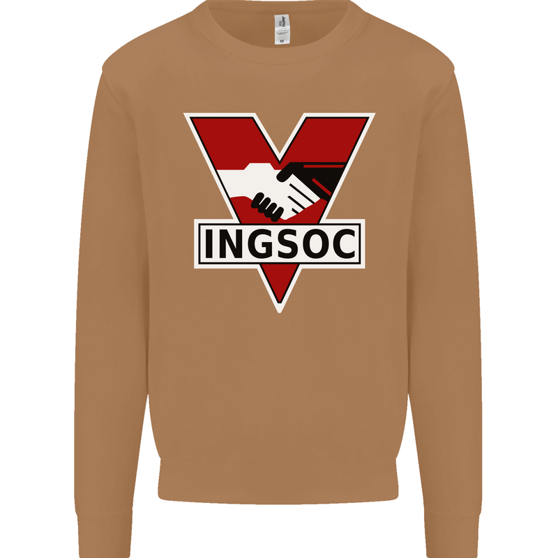 INGSOC George Orwell English Socialism 1994 Mens Sweatshirt Jumper Caramel Latte