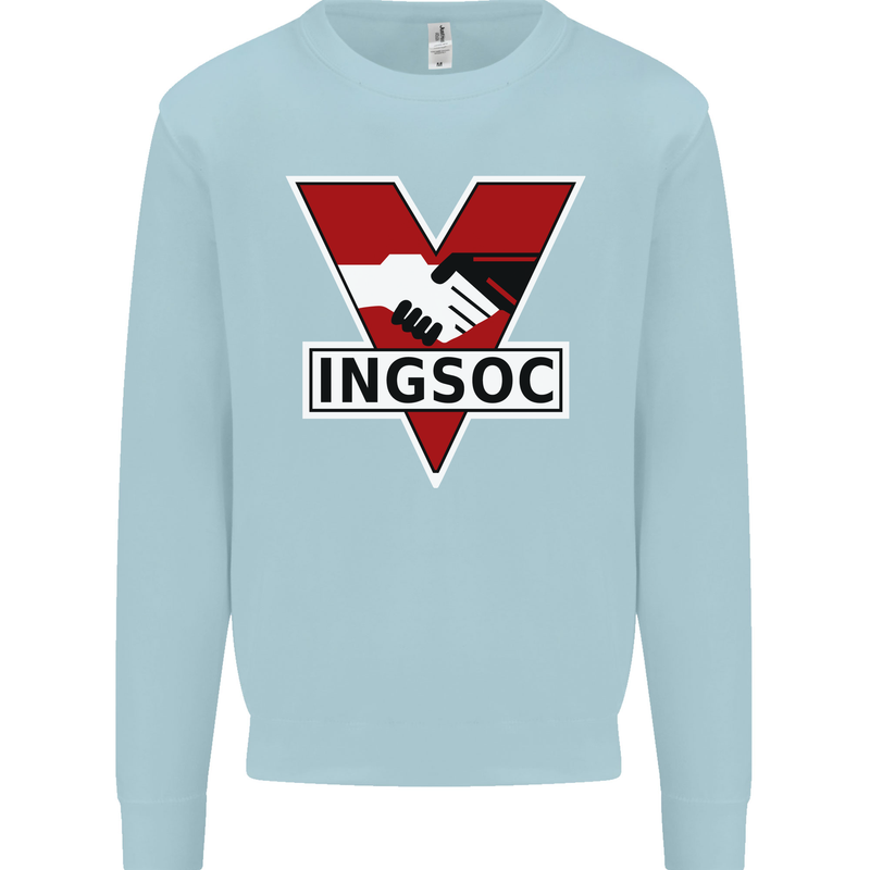 INGSOC George Orwell English Socialism 1994 Mens Sweatshirt Jumper Light Blue