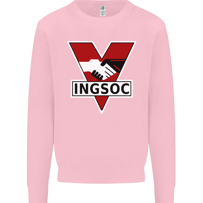 INGSOC George Orwell English Socialism 1994 Mens Sweatshirt Jumper Light Pink