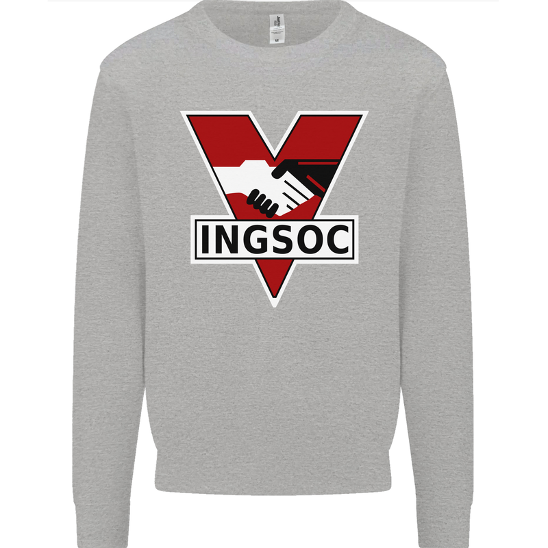 INGSOC George Orwell English Socialism 1994 Mens Sweatshirt Jumper Sports Grey