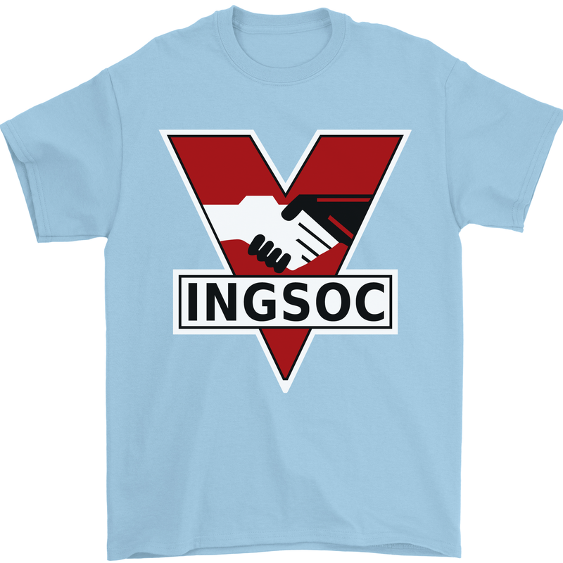 INGSOC George Orwell English Socialism 1994 Mens T-Shirt Cotton Gildan Light Blue