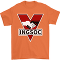 INGSOC George Orwell English Socialism 1994 Mens T-Shirt Cotton Gildan Orange