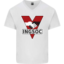 INGSOC George Orwell English Socialism 1994 Mens V-Neck Cotton T-Shirt White