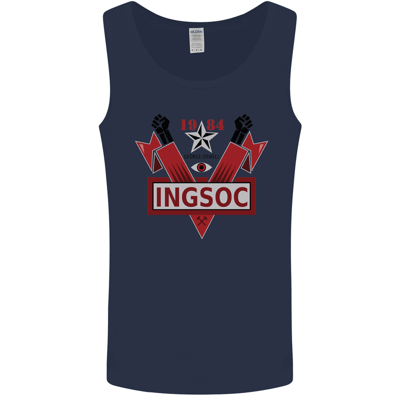 INGSOC George Orwell English Socialism 1994 Mens Vest Tank Top Navy Blue