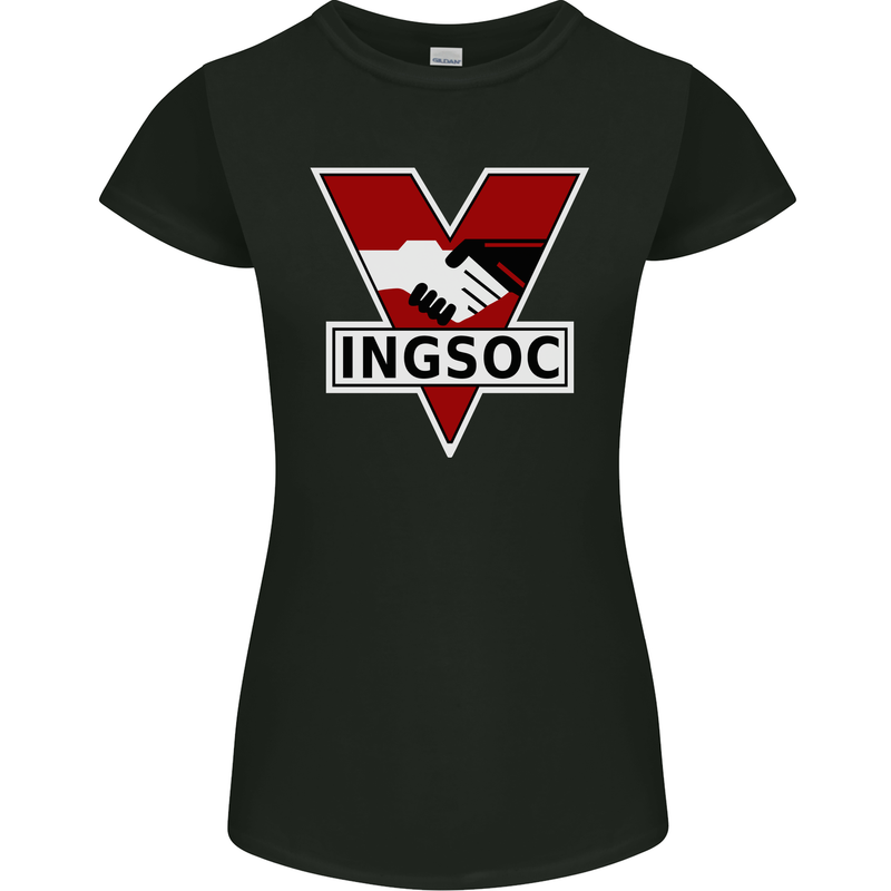 INGSOC George Orwell English Socialism 1994 Womens Petite Cut T-Shirt Black