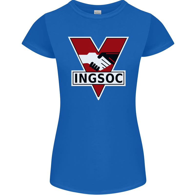 INGSOC George Orwell English Socialism 1994 Womens Petite Cut T-Shirt Royal Blue