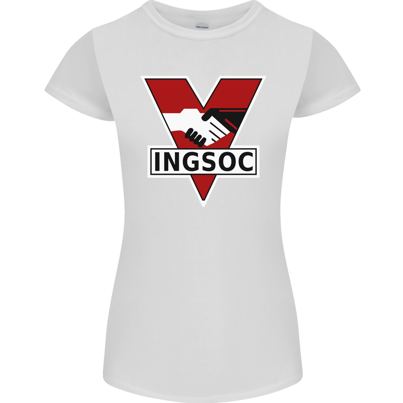 INGSOC George Orwell English Socialism 1994 Womens Petite Cut T-Shirt White