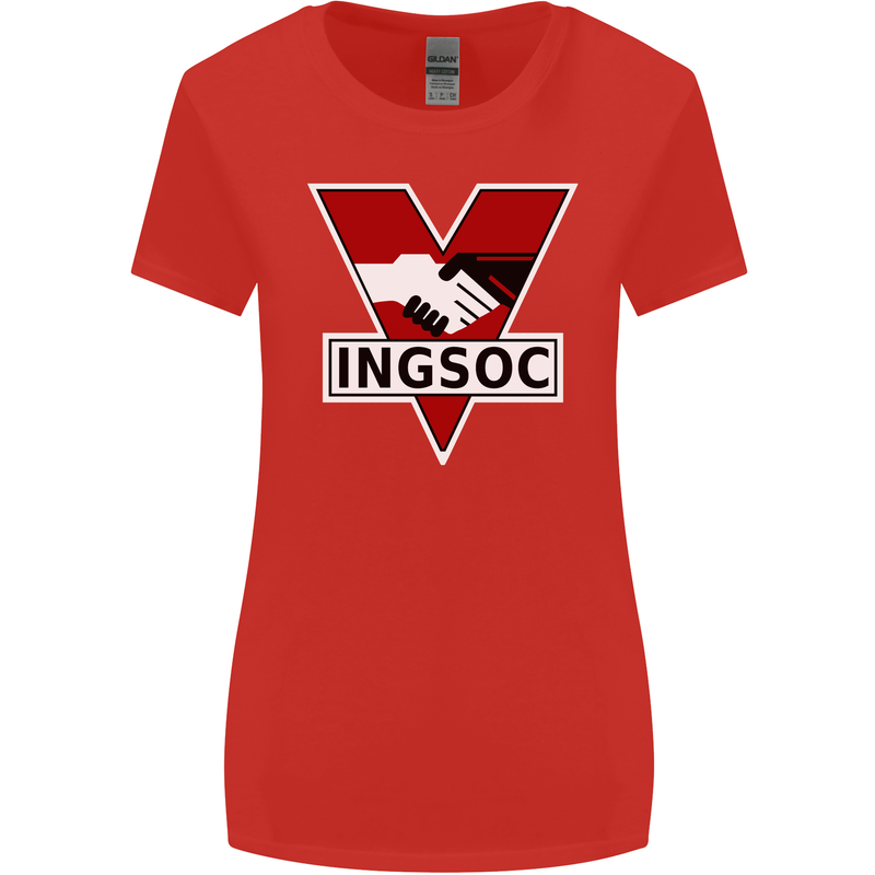 INGSOC George Orwell English Socialism 1994 Womens Wider Cut T-Shirt Red