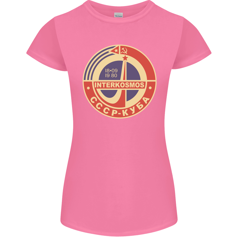 INTERKOSMOS CCCP Logo Soviet Space USSR Womens Petite Cut T-Shirt Azalea