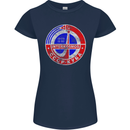 INTERKOSMOS CCCP Soviet Space USSR Logo Womens Petite Cut T-Shirt Navy Blue
