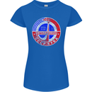 INTERKOSMOS CCCP Soviet Space USSR Logo Womens Petite Cut T-Shirt Royal Blue