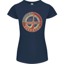 INTERKOSMOS Logo CCCP  Soviet Space USSR Womens Petite Cut T-Shirt Navy Blue