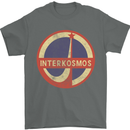 INTERKOSMOS Logo Soviet Space USSR CCCP Mens T-Shirt Cotton Gildan Charcoal
