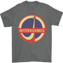 INTERKOSMOS Logo Soviet Space USSR CCCP Mens T-Shirt Cotton Gildan Charcoal