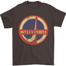 INTERKOSMOS Logo Soviet Space USSR CCCP Mens T-Shirt Cotton Gildan Dark Chocolate