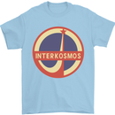 INTERKOSMOS Logo Soviet Space USSR CCCP Mens T-Shirt Cotton Gildan Light Blue
