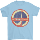 INTERKOSMOS Logo Soviet Space USSR CCCP Mens T-Shirt Cotton Gildan Light Blue