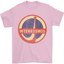 INTERKOSMOS Logo Soviet Space USSR CCCP Mens T-Shirt Cotton Gildan Light Pink