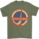 INTERKOSMOS Logo Soviet Space USSR CCCP Mens T-Shirt Cotton Gildan Military Green