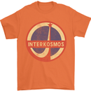 INTERKOSMOS Logo Soviet Space USSR CCCP Mens T-Shirt Cotton Gildan Orange