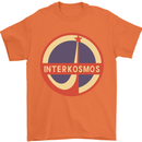 INTERKOSMOS Logo Soviet Space USSR CCCP Mens T-Shirt Cotton Gildan Orange
