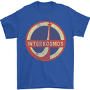 INTERKOSMOS Logo Soviet Space USSR CCCP Mens T-Shirt Cotton Gildan Royal Blue