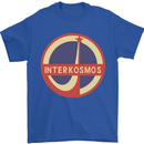INTERKOSMOS Logo Soviet Space USSR CCCP Mens T-Shirt Cotton Gildan Royal Blue