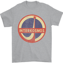 INTERKOSMOS Logo Soviet Space USSR CCCP Mens T-Shirt Cotton Gildan Sports Grey