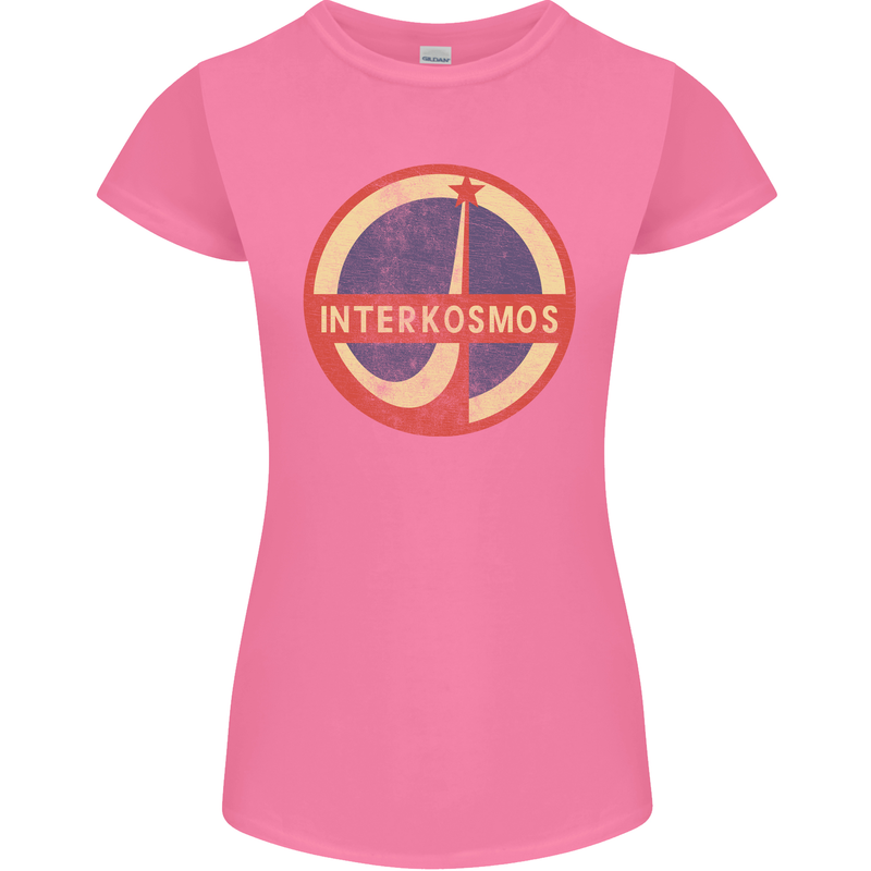 INTERKOSMOS Logo Soviet Space USSR CCCP Womens Petite Cut T-Shirt Azalea