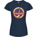INTERKOSMOS Logo Soviet Space USSR CCCP Womens Petite Cut T-Shirt Navy Blue