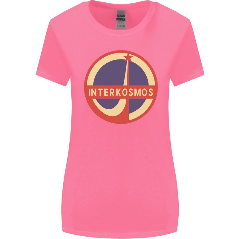 INTERKOSMOS Logo Soviet Space USSR CCCP Womens Wider Cut T-Shirt Azalea