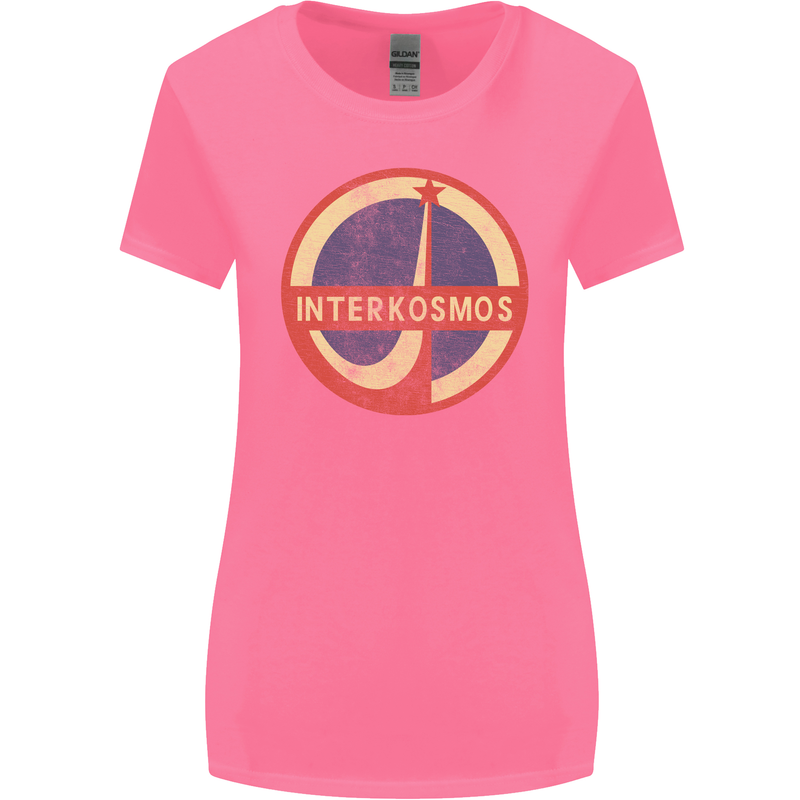 INTERKOSMOS Logo Soviet Space USSR CCCP Womens Wider Cut T-Shirt Azalea