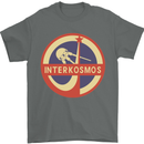 INTERKOSMOS Sputnik Soviet Space USSR CCCP Mens T-Shirt Cotton Gildan Charcoal