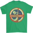 INTERKOSMOS Sputnik Soviet Space USSR CCCP Mens T-Shirt Cotton Gildan Irish Green