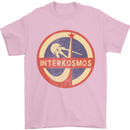 INTERKOSMOS Sputnik Soviet Space USSR CCCP Mens T-Shirt Cotton Gildan Light Pink