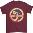 INTERKOSMOS Sputnik Soviet Space USSR CCCP Mens T-Shirt Cotton Gildan Maroon