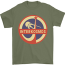 INTERKOSMOS Sputnik Soviet Space USSR CCCP Mens T-Shirt Cotton Gildan Military Green