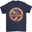 INTERKOSMOS Sputnik Soviet Space USSR CCCP Mens T-Shirt Cotton Gildan Navy Blue