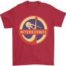 INTERKOSMOS Sputnik Soviet Space USSR CCCP Mens T-Shirt Cotton Gildan Red