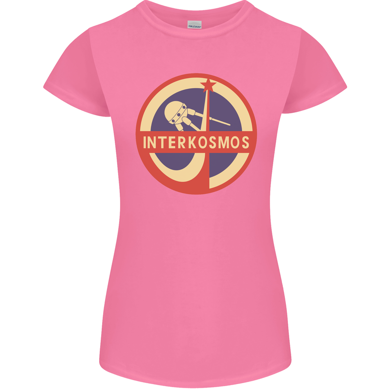 INTERKOSMOS Sputnik Soviet Space USSR CCCP Womens Petite Cut T-Shirt Azalea