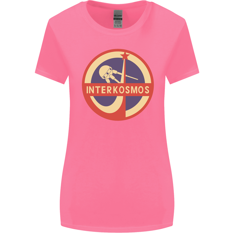 INTERKOSMOS Sputnik Soviet Space USSR CCCP Womens Wider Cut T-Shirt Azalea