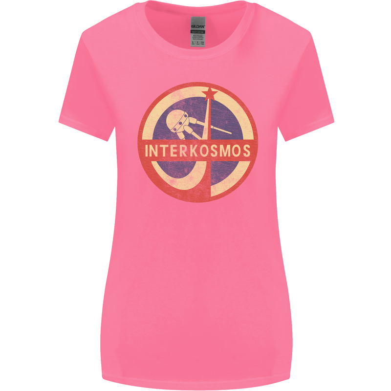 INTERKOSMOS Sputnik Soviet Space USSR CCCP Womens Wider Cut T-Shirt Azalea