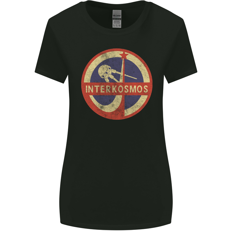 INTERKOSMOS Sputnik Soviet Space USSR CCCP Womens Wider Cut T-Shirt Black